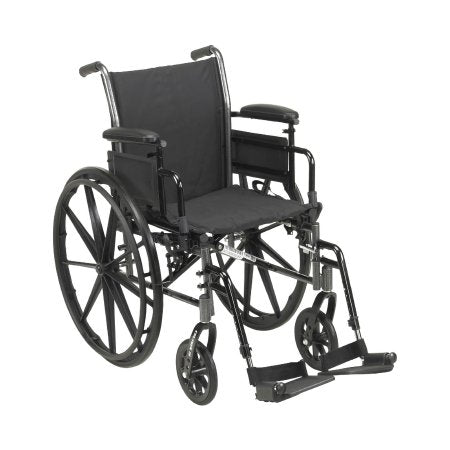 McKesson Lightweight Wheelchair McKesson Dual Axle Desk Length Arm Swing-Away Footrest Black Upholstery 18 Inch Seat Width Adult 300 lbs. Weight Capacity - Each - 146-K318ADDA-SF-EA