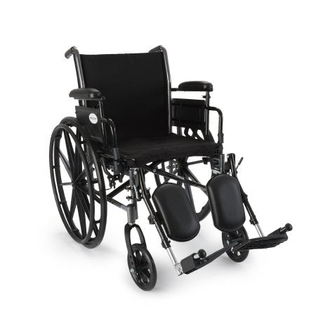 McKesson Lightweight Wheelchair McKesson Dual Axle Desk Length Arm Elevating Legrest Black Upholstery 18 Inch Seat Width Adult 300 lbs. Weight Capacity - Each - 146-K318ADDA-ELR-EA