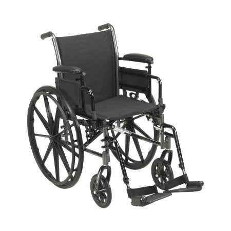 McKesson Lightweight Wheelchair McKesson Dual Axle Desk Length Arm Swing-Away Footrest Black Upholstery 20 Inch Seat Width Adult 300 lbs. Weight Capacity - Each - 146-K320ADDA-SF-EA