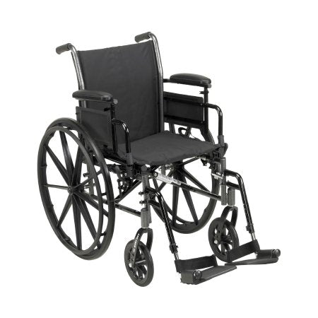 McKesson Lightweight Wheelchair McKesson Dual Axle Desk Length Arm Elevating Legrest Black Upholstery 20 Inch Seat Width Adult 300 lbs. Weight Capacity - Each - 146-K320ADDA-ELR-EA