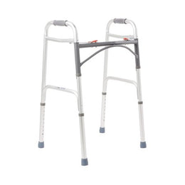 McKesson Folding Walker Adjustable Height McKesson Aluminum Frame 350 lbs. Weight Capacity 32 to 39 Inch Height - Each - 146-10200-1-EA