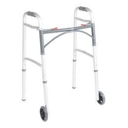 McKesson Folding Walker Adjustable Height McKesson Aluminum Frame 350 lbs. Weight Capacity 25 to 32-1/4 Inch Height - Each - 146-10211-1-EA