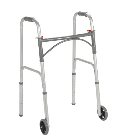 McKesson Folding Walker Adjustable Height McKesson Steel Frame 350 lbs. Weight Capacity 32 to 39 Inch Height - Each - 146-10244-1-EA