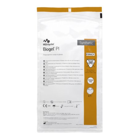 Molnlycke Surgical Glove Biogel® PI Size 5.5 Sterile Polyisoprene Standard Cuff Length Micro-Textured Ivory Chemo Tested - Case of 200 - 40855-CS