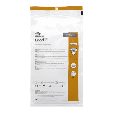 Molnlycke Surgical Glove Biogel® PI Size 8.5 Sterile Polyisoprene Standard Cuff Length Micro-Textured Ivory Chemo Tested - Case of 200 - 40885-CS
