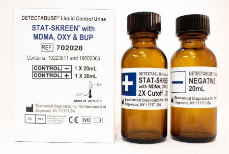 Kova International Drugs of Abuse Control Detectabuse® Stat-Skreen® Stat-Skreen H with MDMA, OXY, BUP Positive Level / Negative Level 2 X 20 mL - Each - 702028-EA