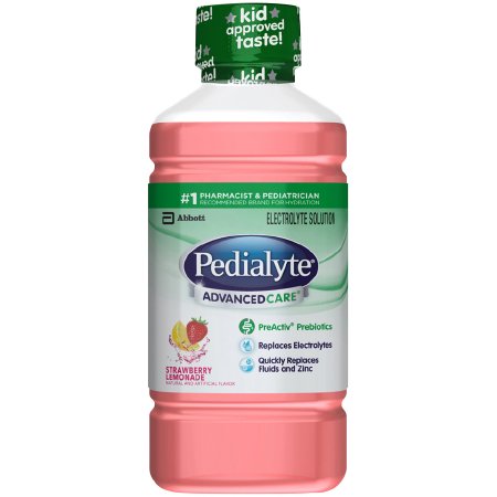 Abbott Nutrition Oral Electrolyte Solution Pedialyte® AdvancedCare™ Strawberry Lemonade Flavor 33.8 oz. Electrolyte - Case of 4 - 64301-CS