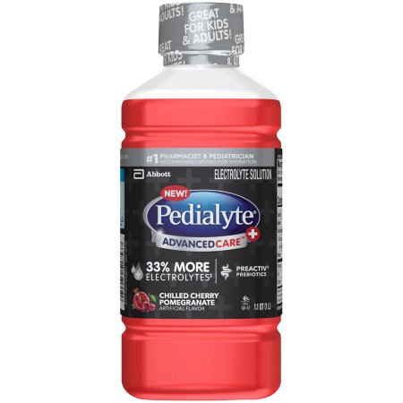 Abbott Nutrition Oral Electrolyte Solution Pedialyte® AdvancedCare™ Chilled Cherry Pomegranate Flavor 33.8 oz. Electrolyte - Case of 4 - 66645-CS