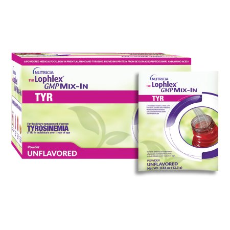 Nutricia North America Oral Supplement TYR Lophlex® GMP Mix-In Unflavored Powder 12.5 Gram Individual Packet - Case of 20 - 135757-CS