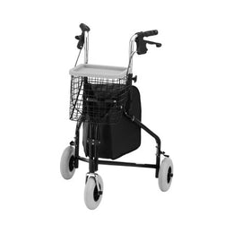 Nova Ortho-Med 3 Wheel Rollator Traveler® Black Adjustable Height / Folding Aluminum Frame - Each - 4900BK-EA