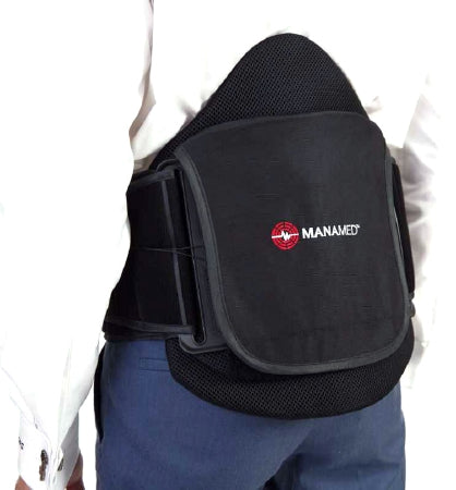 Manamed Back Brace Tailback 48™ One Size Fits Most Hook and Loop with Single Pulley System Closure 25 to 56 Inch Waist Circumference Adult - Each - TB048-EA