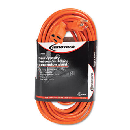 Innovera® Indoor/Outdoor Extension Cord, 50 ft, 13 A, Orange - Each - IVR-72250-EA