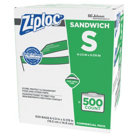 Lagasse Reclosable Bag Ziploc® 6 X 6-1/1 Inch Plastic Clear Zipper Closure - Case of 500 - SJN682255-CS
