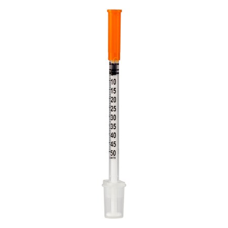 Sol-Millennium Medical Standard Insulin Syringe with Needle Sol-M™ 0.5 mL 1/2 Inch 28 Gauge NonSafety Regular Wall - Case of 1000 - 1652812B-CS