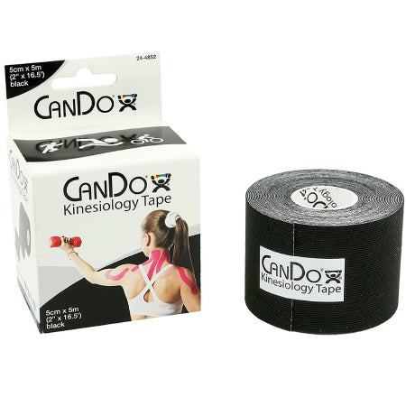 Fabrication Enterprises Kinesiology Tape CanDo® Black 2 Inch X 5 Yard Cotton / Rayon NonSterile - Roll of 1 - 24-4852-RL