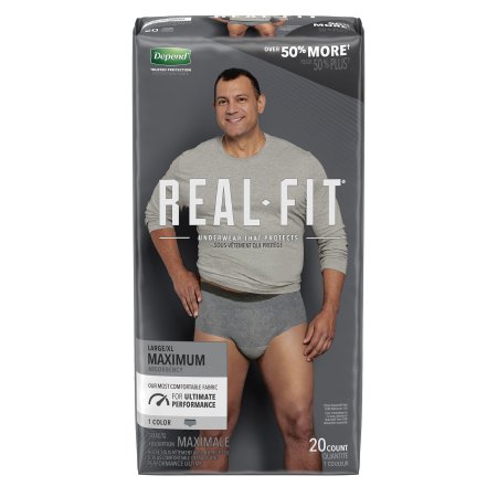 Kimberly Clark Male Adult Absorbent Underwear Depend® Real Fit® Pull On with Tear Away Seams Large / X-Large Disposable Heavy Absorbency - Pack of 20 - 50979-PK