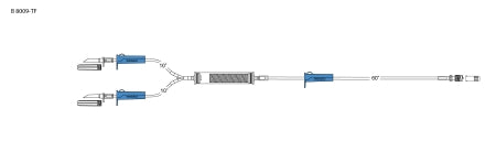 Codan US Corp Primary IV Administration Set CareSafe™ Gravity 2 Ports 20 Drops / mL Drip Rate With Filter 110 Inch Tubing - Case of 25 - B8009-TF-CS