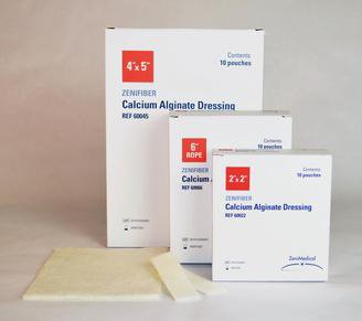 Focus Health Group Alginate Dressing Zenifiber 4 X 5 Inch Rectangle - Box of 10 - 60045-BX