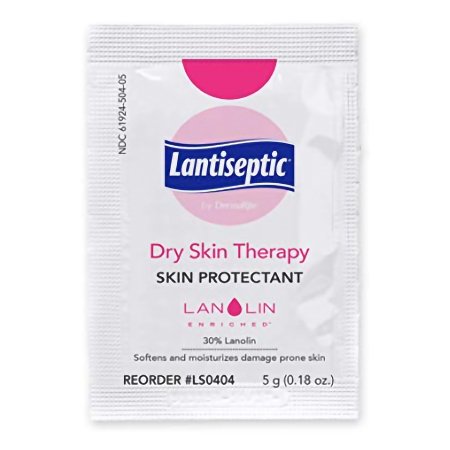 DermaRite Industries Skin Protectant Lantiseptic® Dry Skin Therapy 5 Gram Individual Packet Lanolin Scent Cream - Box of 144 - LS0404-BX