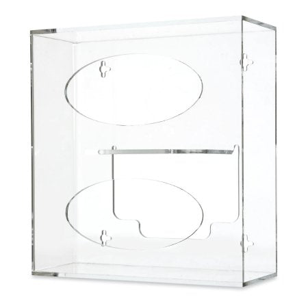 Market Lab Inc Glove Box Holder Wall Mounted 2-Box Capacity Clear 10.13 X 4.13 X 10.7 Inch Acrylic - Each - 7038-CL-EA