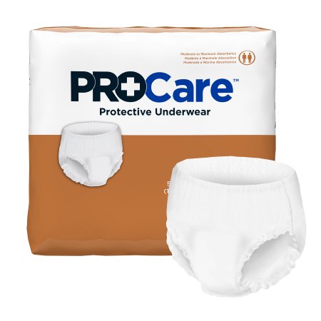 First Quality Unisex Adult Absorbent Underwear ProCare™ Pull On with Tear Away Seams X-Large Disposable Moderate Absorbency - Bag of 14 - CRU-514-BG