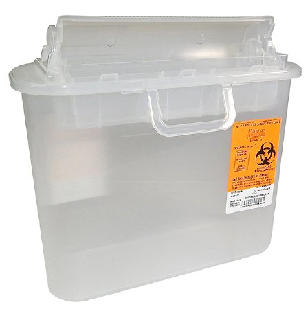 Medegen Medical Products LLC Sharps Container Sharps-Tainer® Translucent Base 10-1/2 X 3-1/2 X 10-1/2 Inch Horizontal Entry 1.35 Gallon - Case of 12 - 8708C-CS