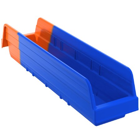 Akro-Mils Storage Bin Indicator® Blue / Orange Plastic 4 X 4-1/8 X 17-7/8 Inch - Case of 12 - 36448BLUE-CS