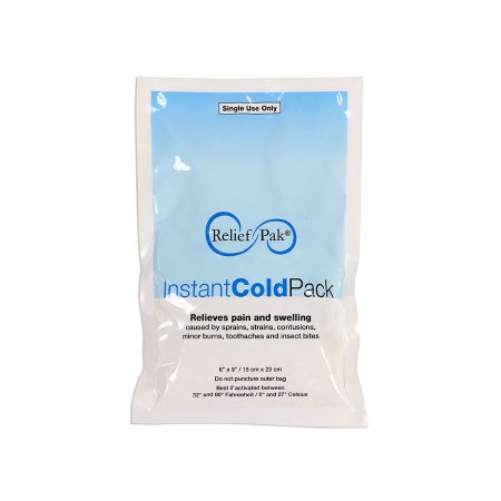 Fabrication Enterprises Instant Cold Pack Relief Pak® General Purpose Standard 6 X 9 Inch Plastic / Ammonium Nitrate / Water Disposable - Case of 12 - 11-1020-CS