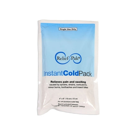 Fabrication Enterprises Instant Cold Pack Relief Pak® General Purpose Small 4 X 6 Inch Plastic / Ammonium Nitrate / Water Disposable - Case of 12 - 11-1021-CS