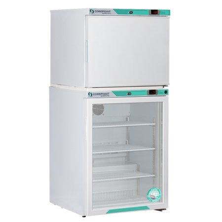 Horizon Scientific Inc Refrigerator / Freezer Corepoint™ Scientific White Diamond Series Laboratory Use 7 cu.ft. 2 Swing Doors; 1 Glass, 1 Solid Automatic / Cycle Defrost - Each - PRF072WWG/0A-EA