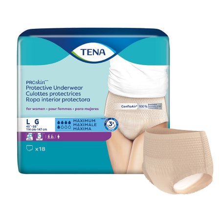 Essity HMS North America Inc Female Adult Absorbent Underwear TENA® ProSkin™ Protective Pull On with Tear Away Seams Large Disposable Moderate Absorbency - Case of 72 - 73030-CS