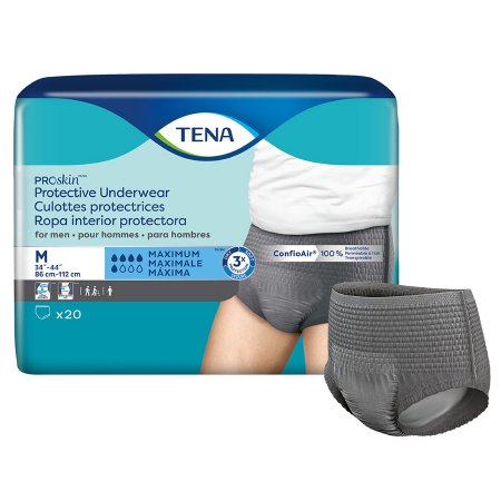 Essity HMS North America Inc Male Adult Absorbent Underwear TENA® ProSkin™ Protective Pull On with Tear Away Seams Medium Disposable Moderate Absorbency - Case of 80 - 73520-CS