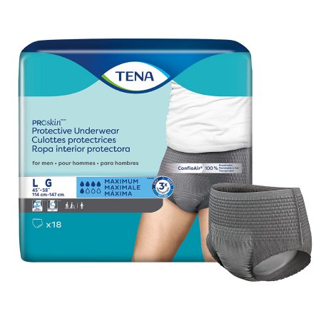 Essity HMS North America Inc Male Adult Absorbent Underwear TENA® ProSkin™ Protective Pull On with Tear Away Seams Large Disposable Moderate Absorbency - Bag of 18 - 73530-BG