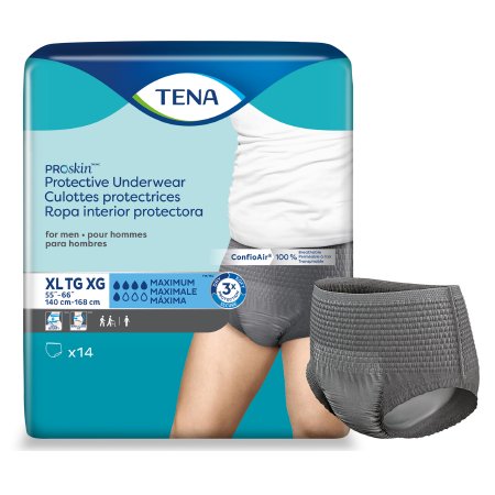 Essity HMS North America Inc Male Adult Absorbent Underwear TENA® ProSkin™ Protective Pull On with Tear Away Seams X-Large Disposable Moderate Absorbency - Bag of 14 - 73540-BG