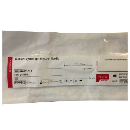 Cook Medical Cystoscopic Injection Needle 23 Gauge 35 cm Length Williams 3.7 Fr. X 8 mm L - Each - G15296-EA