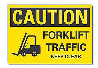 Grainger Door / Wall Sign Caution LYLE CAUTION Forklift Trucks Operating Beyond This Point - Each - 456G86-EA