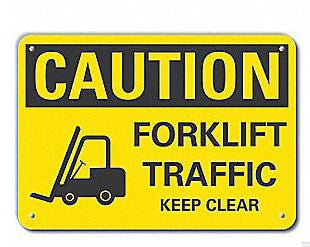Grainger Wall Sign Caution LYLE CAUTION Forklift Trucks Operating Beyond This Point - Each - 459Y55-EA