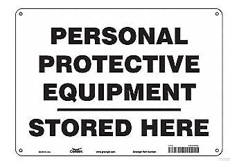 Grainger Wall Sign Directory Sign CONDOR Personal Protective Equipment Stored Heer - Each - 466N88-EA