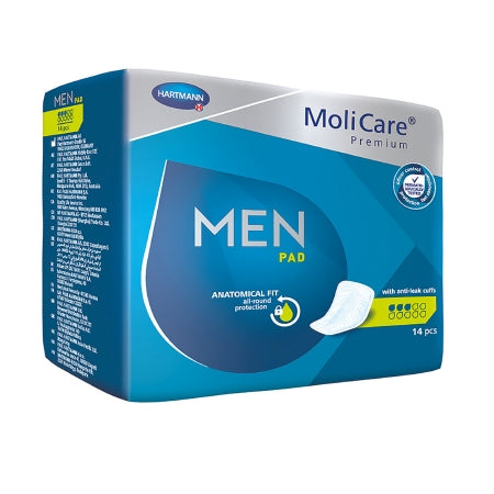 Hartmann Bladder Control Pad MoliCare® Premium Men 7 X 10 Inch Light Absorbency Polymer Core One Size Fits Most - Case of 112 - 168603-CS