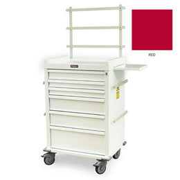 Harloff Anesthesia Cart Powder Coated Steel 68-1/2 X 32 X 25 Inch Red (1) 4 Inch, (2) 3-1/4 Inch, (2) 6-1/2 Inch, (1) 9-3/4 Inch - Each - MR6K-MAN-EA