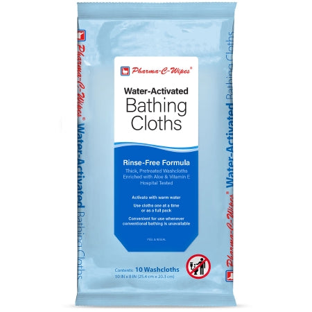 Kleen Test Products Corp Rinse-Free Bath Wipe Pharma-C-Wipes® Soft Pack Water / Propylene Glycol / Glycerin / Cocamidopropyl Betaine / Aloe / Vitamin E Scented 10 Count - Case of 36 - 63-200991-CS