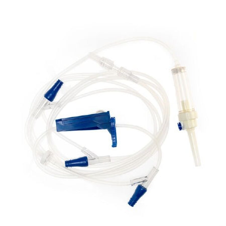 TrueCare Biomedix IV Pump Set TrueCare™ Pump 3 Ports 10 Drops / mL Drip Rate Without Filter 110 Inch Tubing - Box of 50 - TCBINF6537-BX