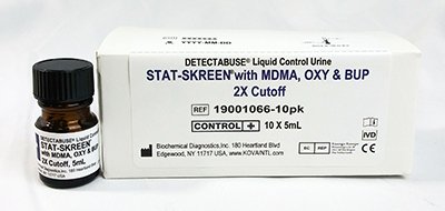 Kova International Drugs of Abuse Control Detectabuse® Stat-Skreen® DOA 15-Drug Panel with BUP, OXY, MDMA Positive Level 10 X 5 mL - Pack of 10 - 19001066-10PK-PK