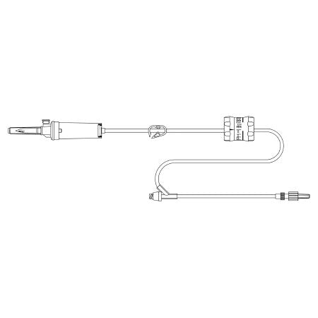 McKesson Primary IV Administration Set MedStream Gravity 2 Ports 15 Drops / mL Drip Rate Without Filter 85 Inch Tubing - Case of 300 - MS950E-CS