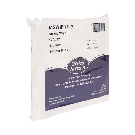 McKesson Cleanroom Wipe McKesson ISO Class 5 White Sterile Polyester / Cellulose 12 X 12 Inch Disposable - Case of 1200 - MSWIP1212-CS