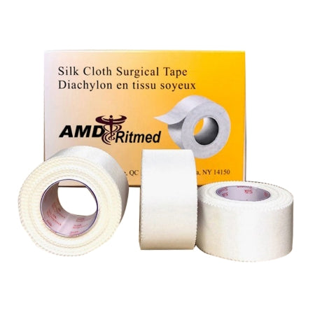 McKesson Water Resistant Medical Tape AMD-Ritmed White 1 Inch X 10 Yard Silk-Like Cloth NonSterile - Box of 12 - A5210-BX