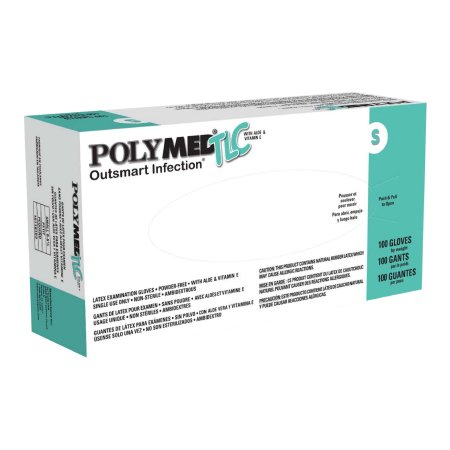Ventyv Exam Glove Polymed® TLC Small NonSterile Latex Standard Cuff Length Fully Textured White Not Rated - Case of 1000 - 10119102-CS