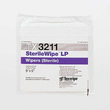 Texwipe Cleanroom Wipe AlphaWipe® White Sterile Polyester 9 X 9 Inch Disposable - Case of 500 - TX3211-CS