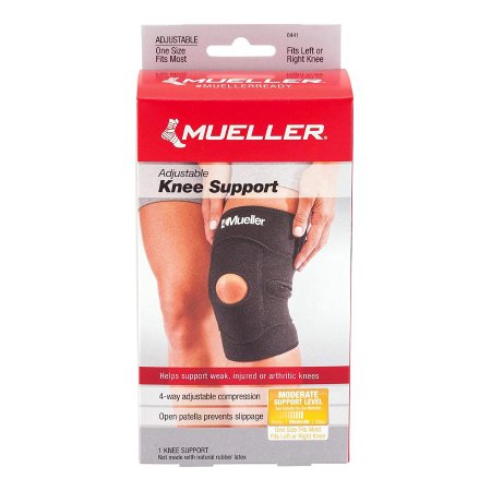 Mueller Sports Medicine Knee Support Mueller® Sport Care® One Size Fits Most Hook and Loop Strap Closure 12 to 21 Inch Above Knee Circumference Left or Right Knee - Each - 6441-EA