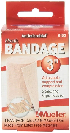 Mueller Sports Medicine Elastic Bandage Mueller® 3 Inch X 5.3 Foot Clip Detached Closure Beige NonSterile Standard Compression - Each - 6153-EA
